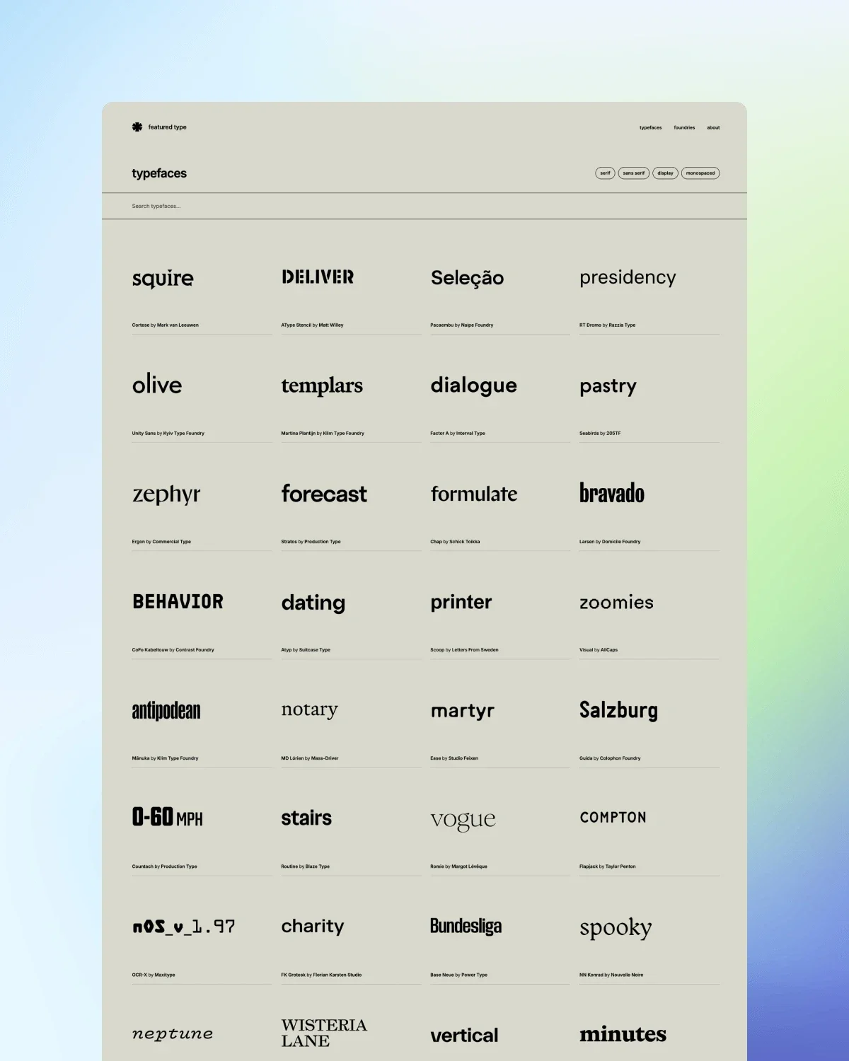 Featured Type preview