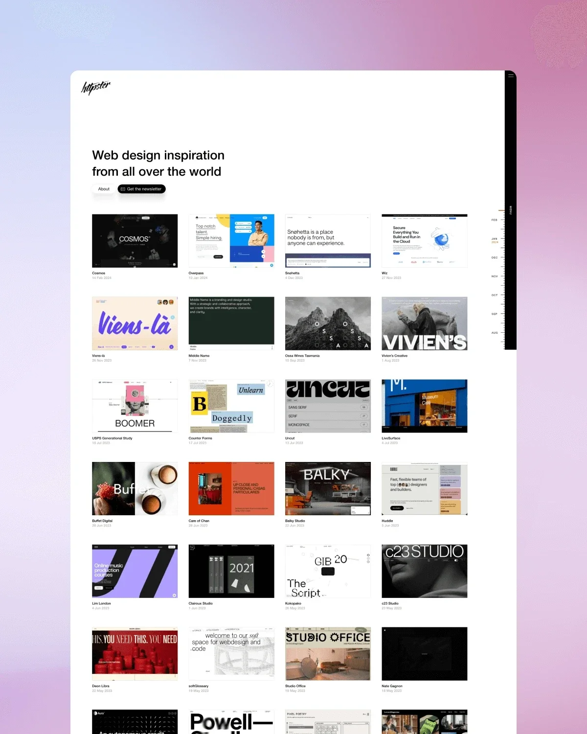 httpster website screenshot by Designpiq