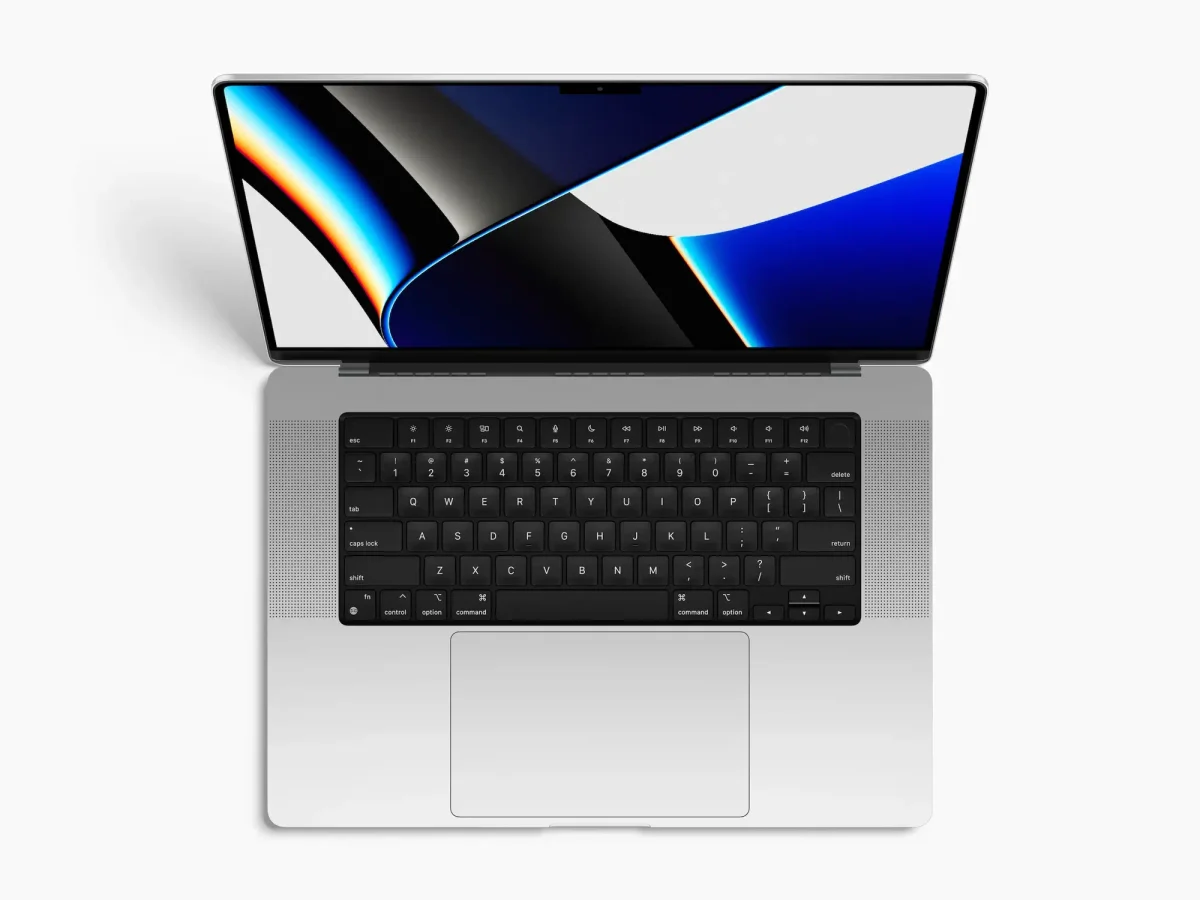 Collage of MacBook 16 Pro long scroll mockups featuring 8 unique designs, compatibility with Figma, and ideal for long-scroll landing page presentations.