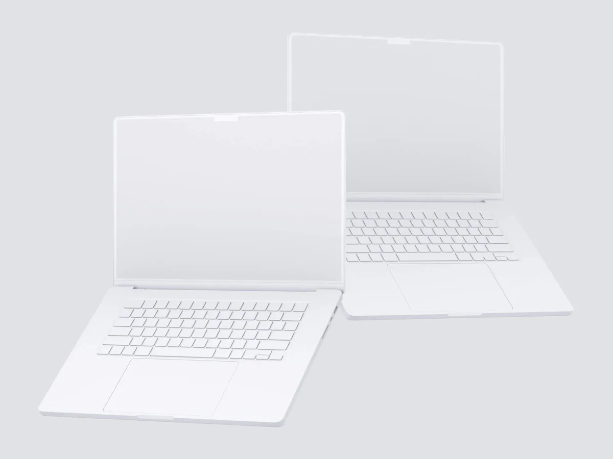 Black-themed long scroll mockup displayed on a MacBook 16 Pro, featuring a vibrant color palette tool and lengthy design elements for UI/UX showcases.