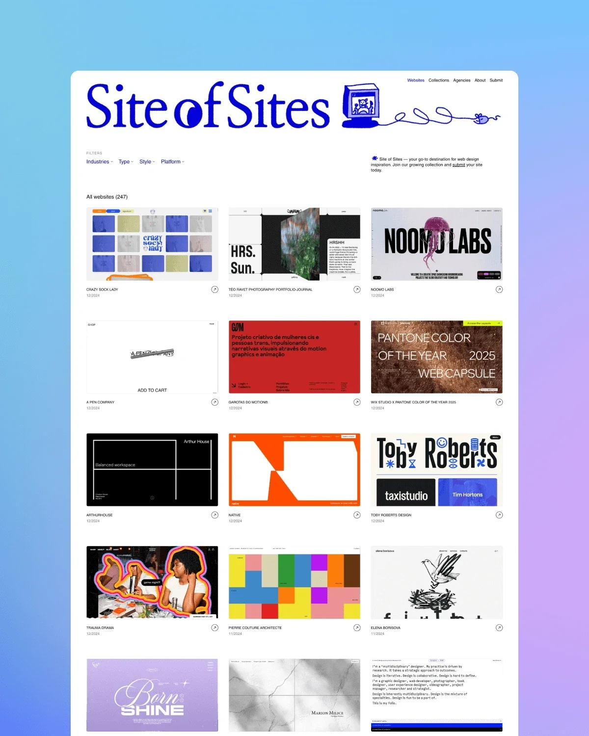 Site of Sites website screenshot by Designpiq